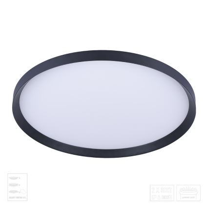 Prezent 17311 - LED stropné svietidlo ADRA LED/42W/230V + LED/13W 3000/4000/6000K pr. 48,5 cm čierna