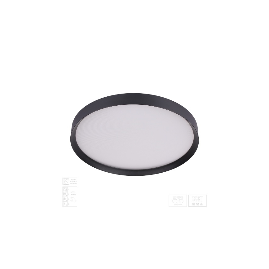 Prezent 17315 - LED stmievateľné stropné svietidlo MAYSA LED/42W/230V 3000/4000/6000K priemer 48,5 cm čierna