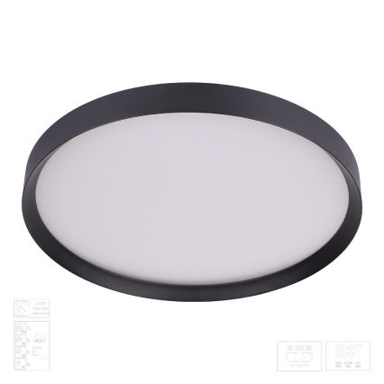 Prezent 17317 - LED stmievateľné stropné svietidlo MAYSA LED/72W/230V 3000/4000/6000K priemer 77 cm čierne