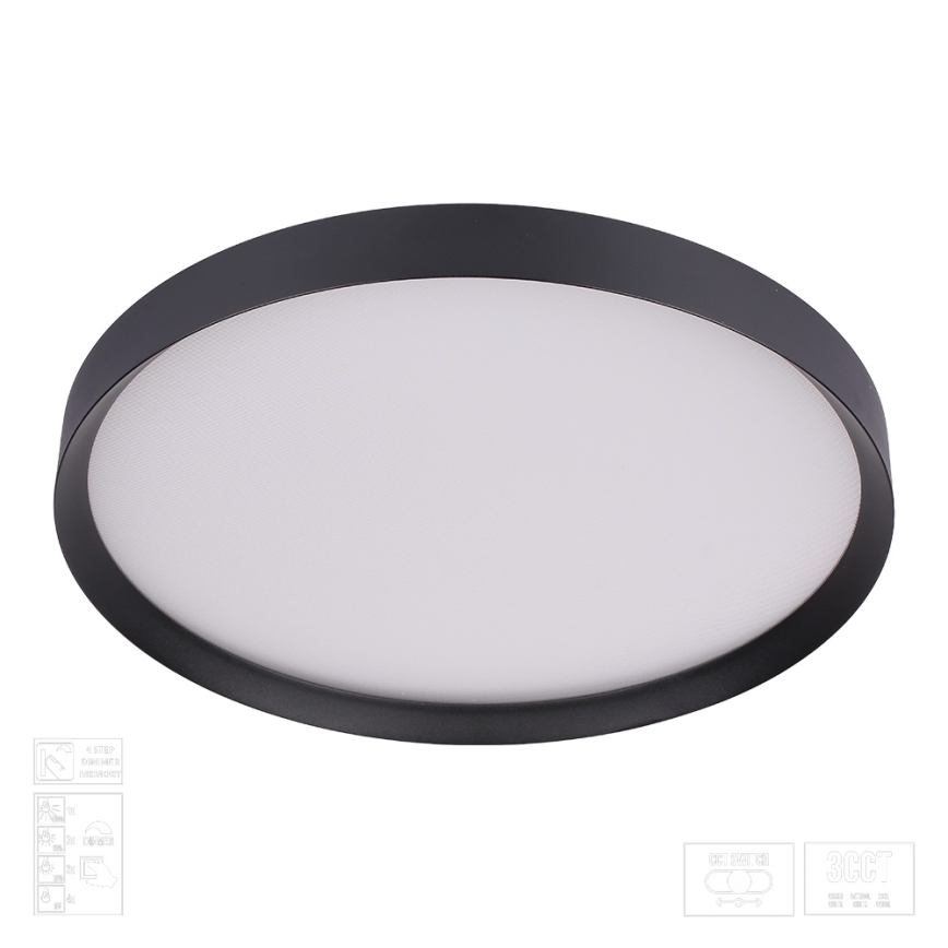 Prezent 17317 - LED stmievateľné stropné svietidlo MAYSA LED/72W/230V 3000/4000/6000K priemer 77 cm čierne