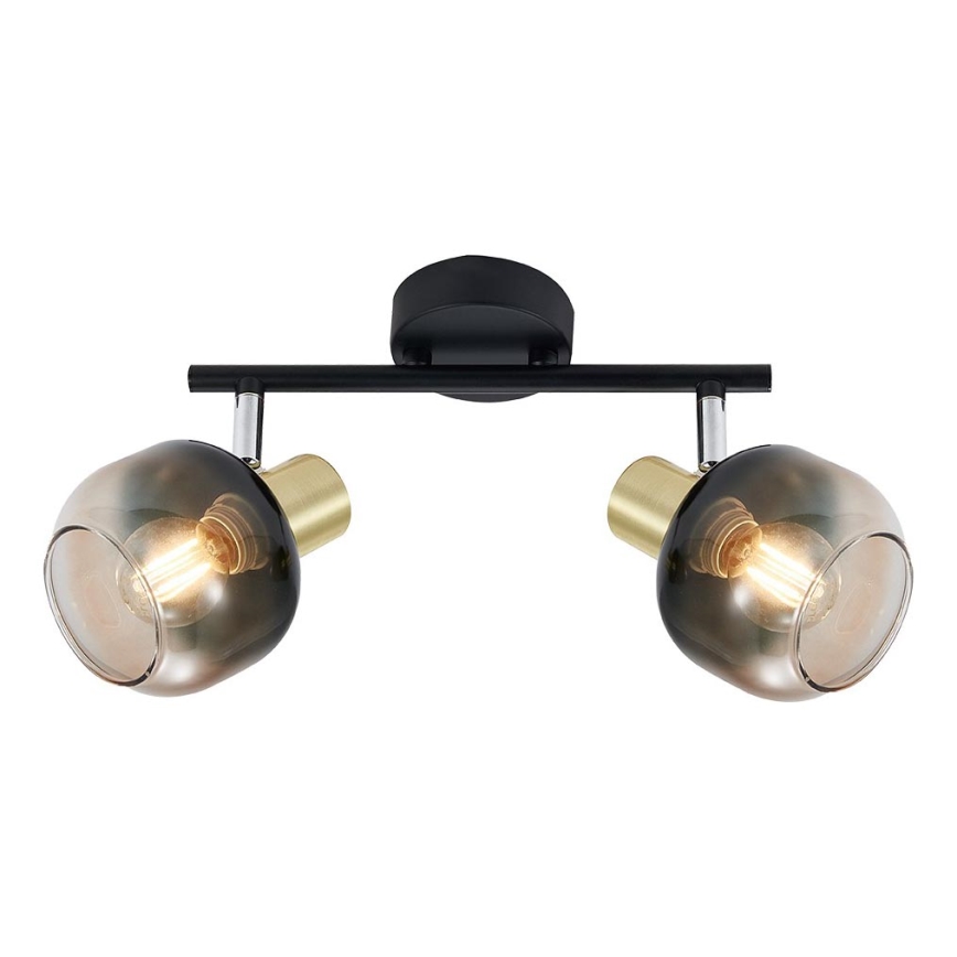 Prezent 27514 - Bodové svietidlo PEGAS 2xE14/40W/230V čierna/dymová