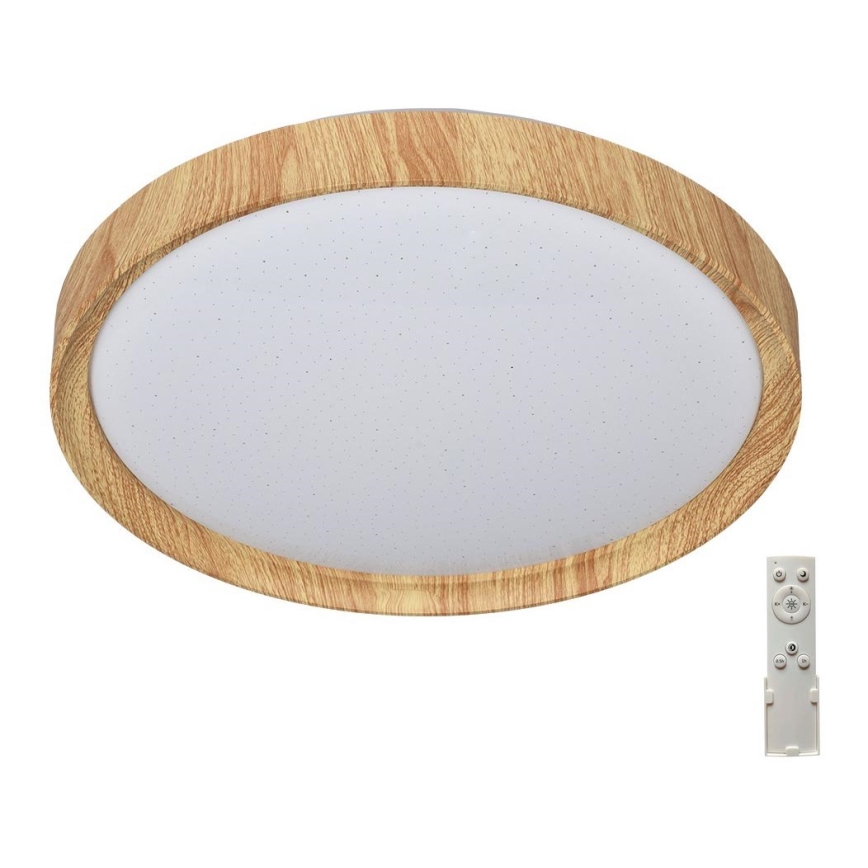 Prezent 71330 - LED Stmievateľné stropné svietidlo WOODEN LED/33W/230V 3000-6500K + diaľkové ovládanie