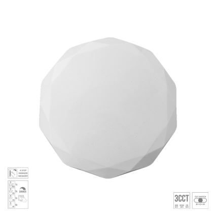 Prezent 71337 - LED stmievateľné stropné svietidlo IRIDIO LED/18W/230V 3000/4000/6500K pr. 34 cm biela