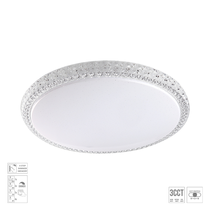 Prezent 71339 - LED zatemnljivo stropno svetilo AMBIA LED/30W/230V 3000/4000/6500K Ø 39,5 cm prozorno