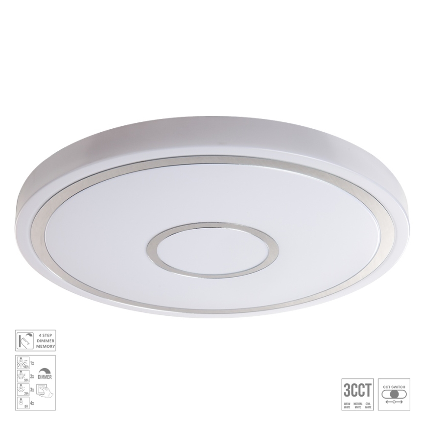 Prezent 71342 - LED Stmievateľné stropné svietidlo MOZAN LED/40W/230V 3000/4000/6500K pr. 48 cm biela