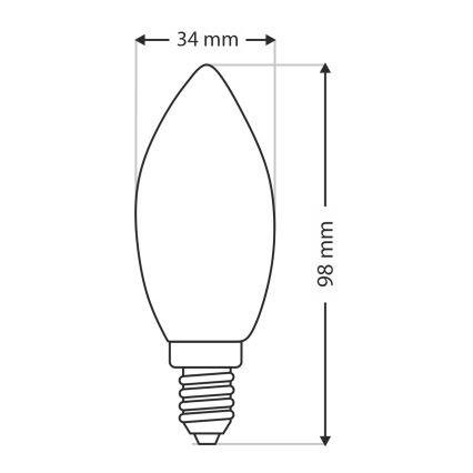Priemyselná žiarovka C35 E14/40W/230V 2700K