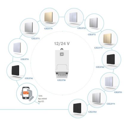 Prijímač pre kinetické bezdrôtové vypínače 12/24V
