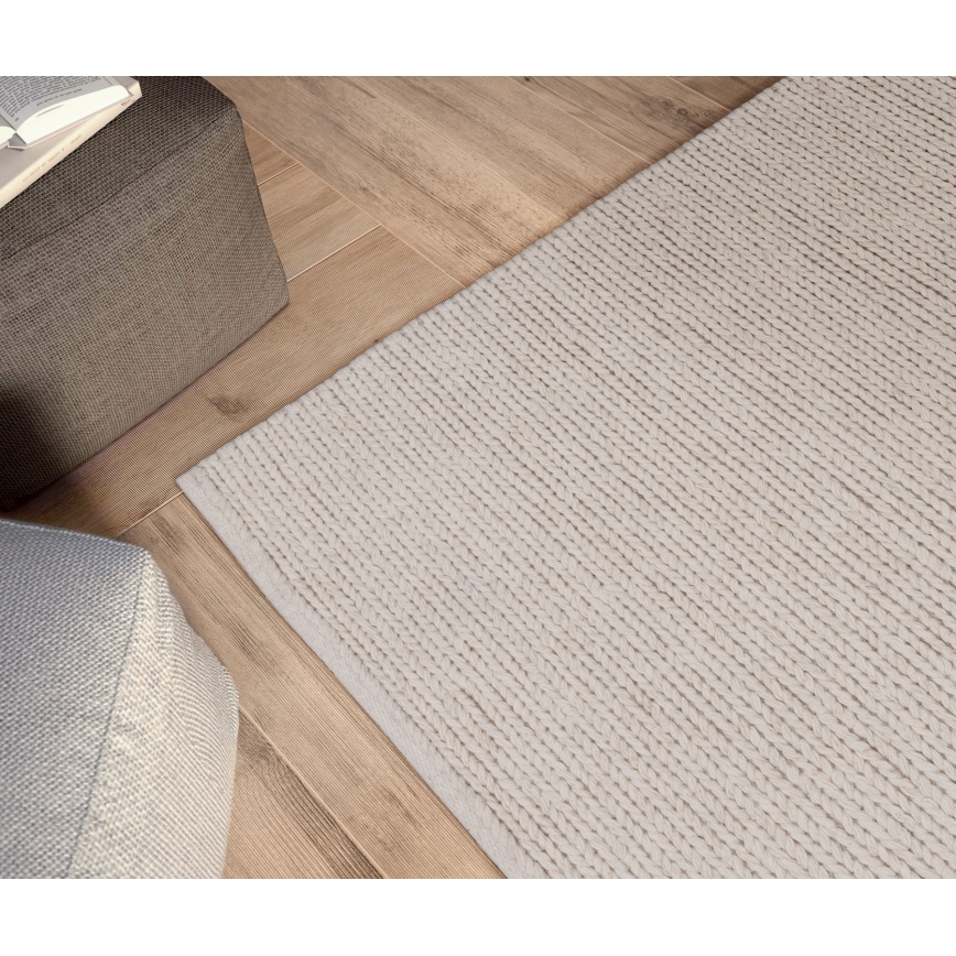 Prírodný koberec FIR WOOL 120x170 cm 2600 g/m2 krémová
