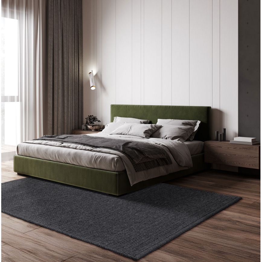 Prírodný koberec FIR WOOL 160x230 cm 2600 g/m2 antracitový