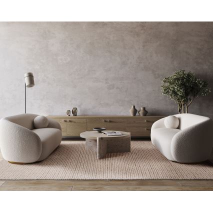Prírodný koberec FIR WOOL 160x230 cm, 2600 g/m2, krémový