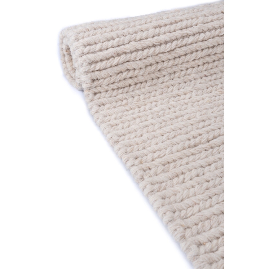 Prírodný koberec FIR WOOL 160x230 cm, 2600 g/m2, krémový