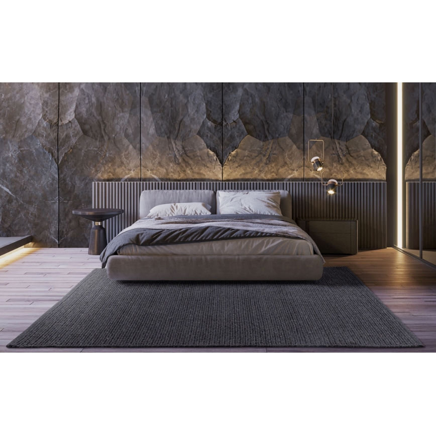 Prírodný koberec FIR WOOL 70x140 cm 2600 g/m2 antracit