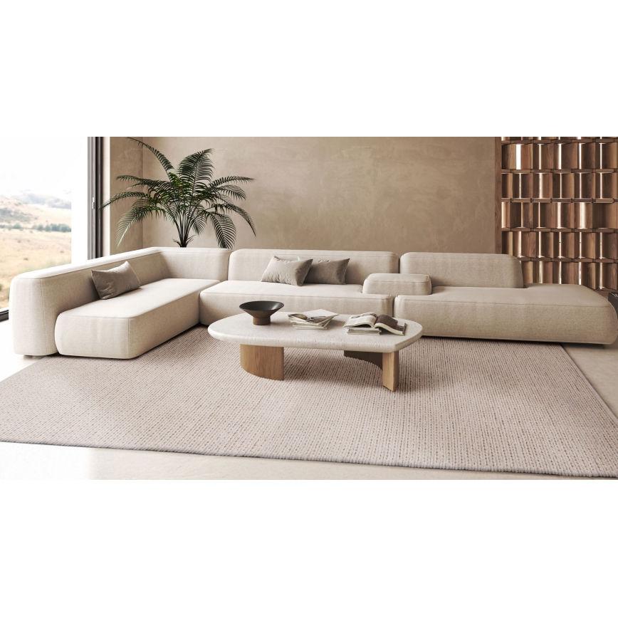 Prírodný koberec FIR WOOL 70x140 cm 2600 g/m2 krémový