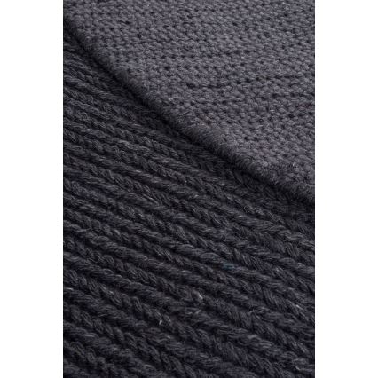 Prírodný okrúhly koberec FIR WOOL 160 cm 2600 g/m2 antracit