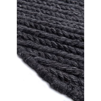 Prírodný okrúhly koberec FIR WOOL 160 cm 2600 g/m2 antracit