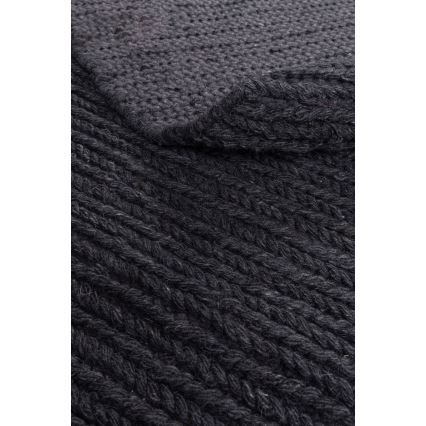 Prírodný okrúhly koberec FIR WOOL 160 cm 2600 g/m2 antracit