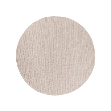 Prírodný okrúhly koberec FIR WOOL 160 cm 2600 g/m2 béžový