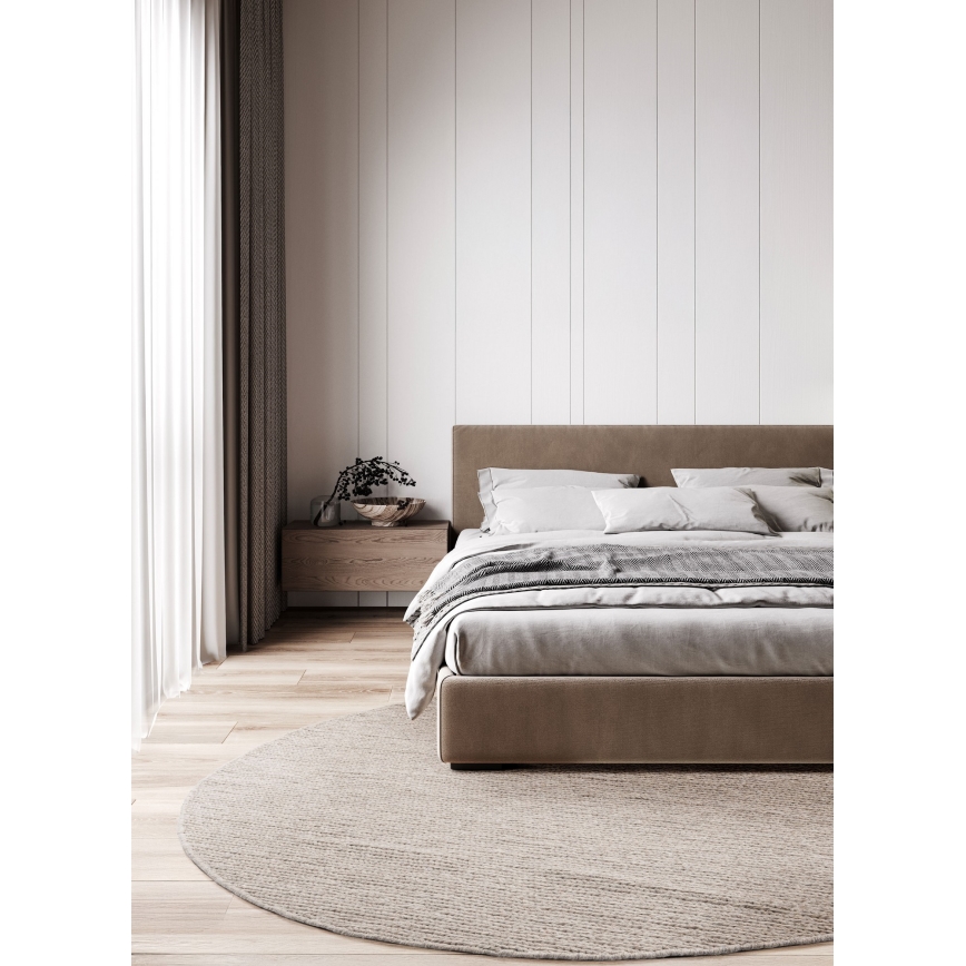 Prírodný okrúhly koberec FIR WOOL 160 cm 2600 g/m2 béžový