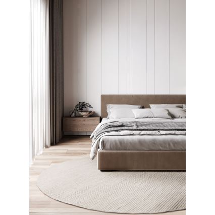 Prírodný okrúhly koberec FIR WOOL 160 cm 2600 g/m2 krémový
