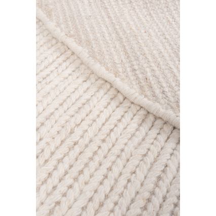 Prírodný okrúhly koberec FIR WOOL 160 cm 2600 g/m2 krémový