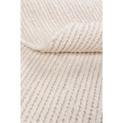 Prírodný okrúhly koberec FIR WOOL 160 cm 2600 g/m2 krémový