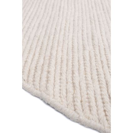 Prírodný okrúhly koberec FIR WOOL 160 cm 2600 g/m2 krémový