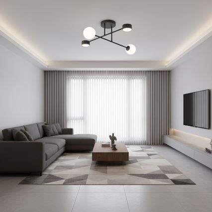 Prisadené stropné svietidlo HOLON 2xG9/8W/230V + 2xGX53/12W čierne