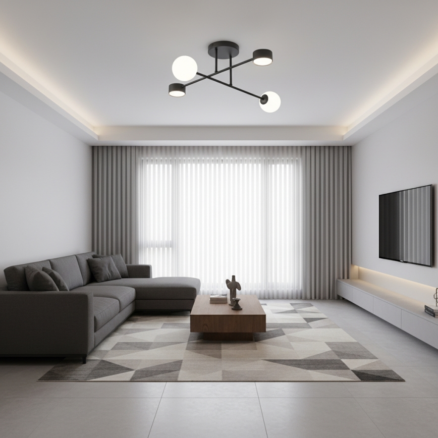 Prisadené stropné svietidlo HOLON 2xG9/8W/230V + 2xGX53/12W čierne