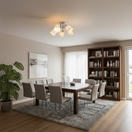 Prisadené stropné svietidlo PAFOS 5xE27/15W/230V v lesklom chróme