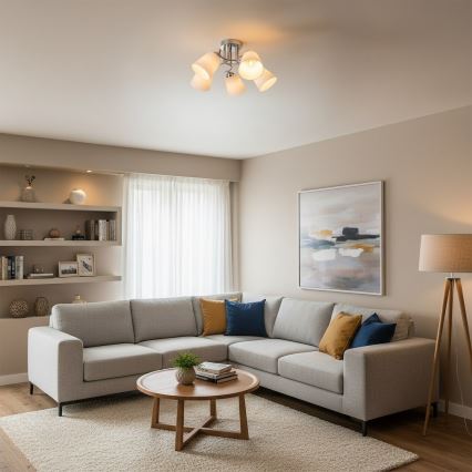 Prisadené stropné svietidlo PAFOS 5xE27/15W/230V v lesklom chróme