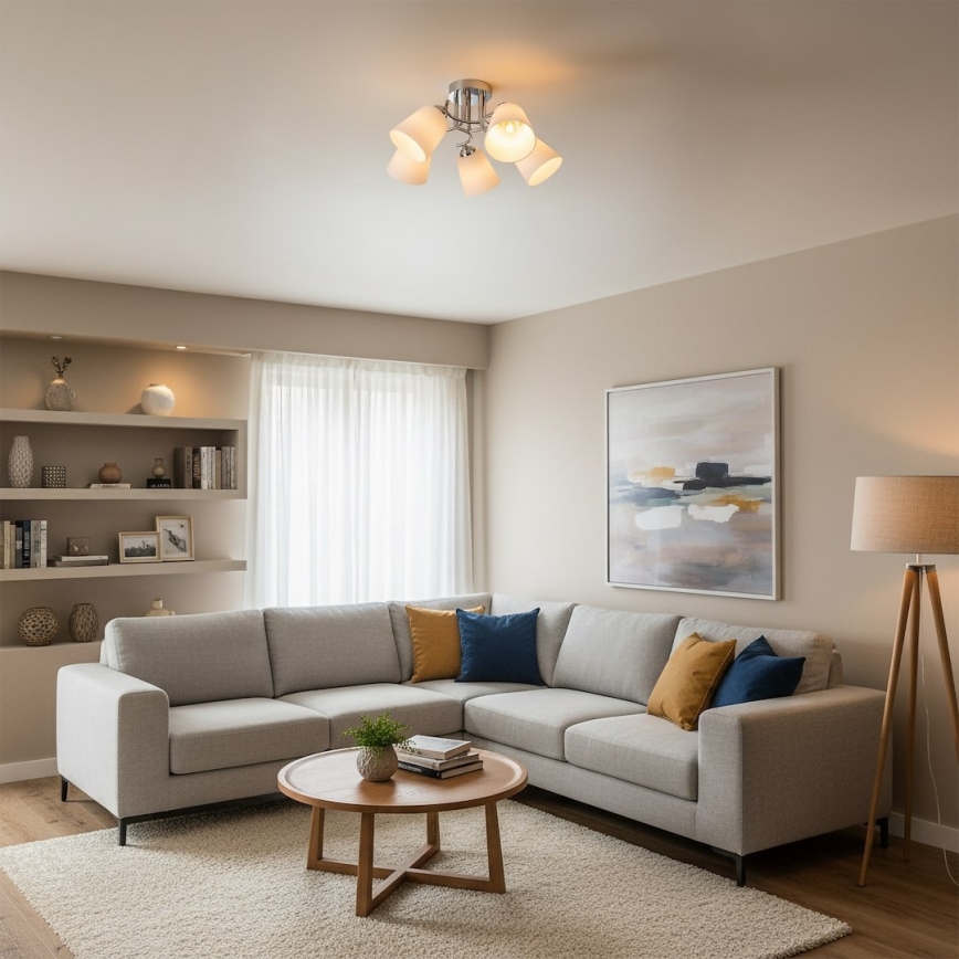 Prisadené stropné svietidlo PAFOS 5xE27/15W/230V v lesklom chróme