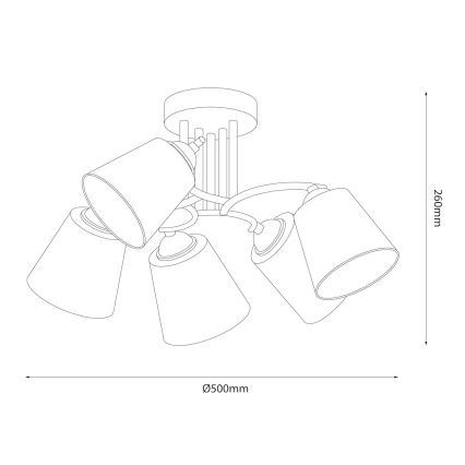 Prisadené stropné svietidlo PAFOS 5xE27/15W/230V v lesklom chróme