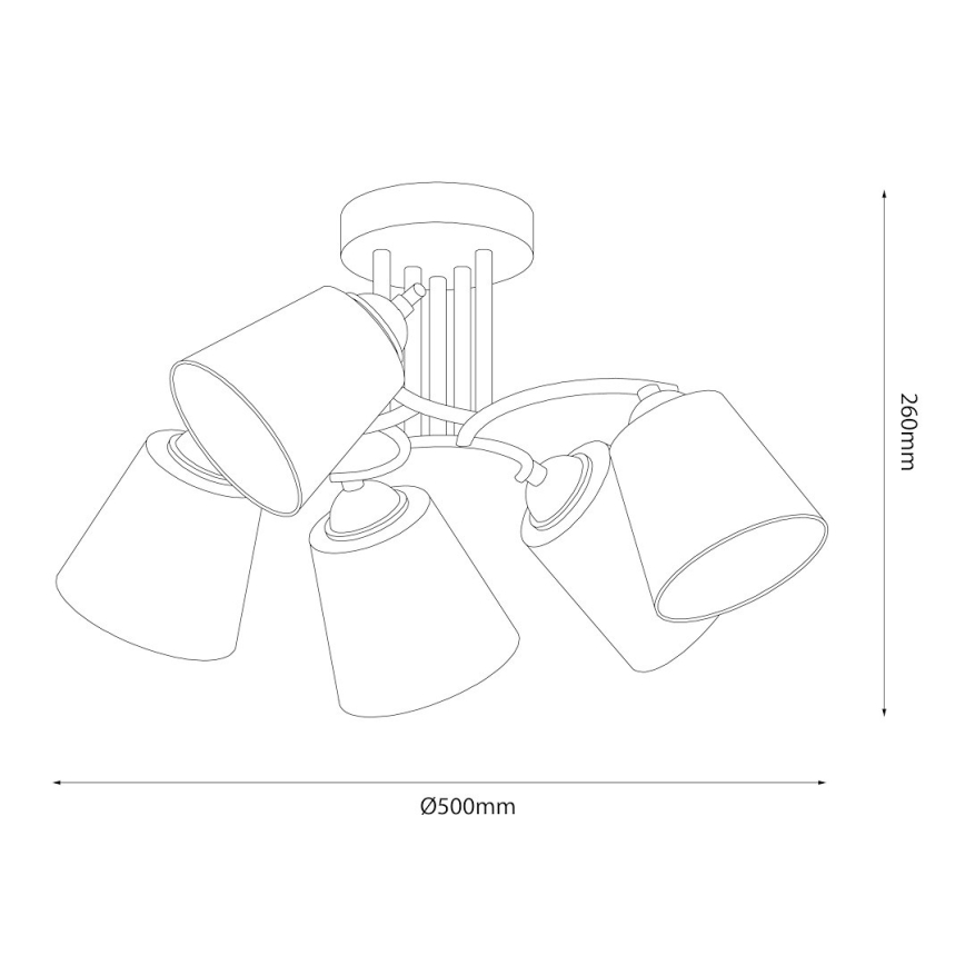 Prisadené stropné svietidlo PAFOS 5xE27/15W/230V v lesklom chróme