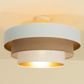 Prisadené stropné svietidlo WENTA 1×E27/60W/230V, Ø 50 cm, béžové/juta