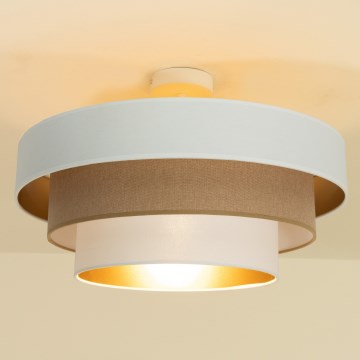 Prisadené stropné svietidlo WENTA 1×E27/60W/230V, Ø 50 cm, béžové/juta