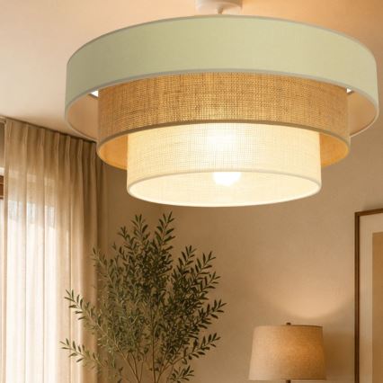 Prisadené stropné svietidlo WENTA 1×E27/60W/230V, Ø 50 cm, béžové/juta