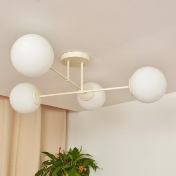 Prisadené svietidlo MOON 4xE27/15W/230V krémové