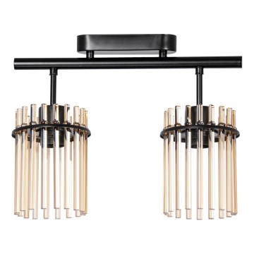 Prisadený luster 2xE27/60W/230V čierna/béžová