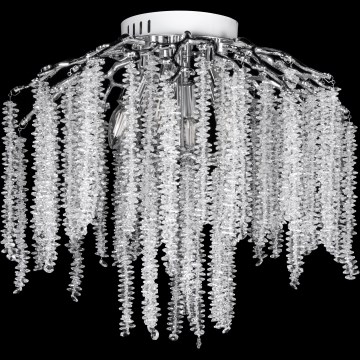 Prisadený luster 6xE14/60W/230V + 3xLED/3W pr. 54 cm lesklý chróm