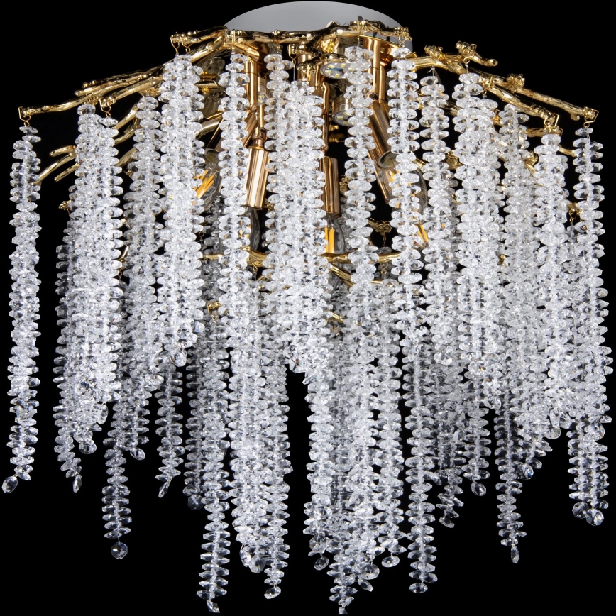 Prisadený luster 6xE14/60W/230V + 3xLED/3W pr. 54 cm zlatý