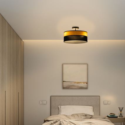 Prisadený luster ALBA 3xE27/15W/230V pr. 40 cm čierna/hnedá