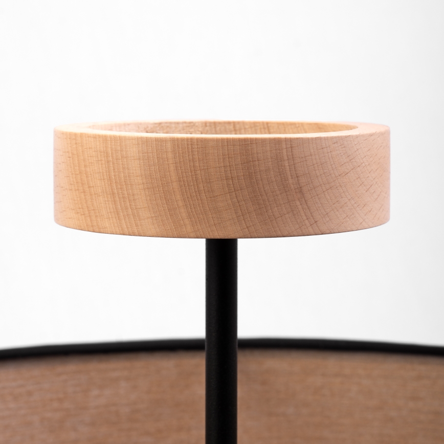 Prisadený luster ALBA 3xE27/15W/230V pr. 40 cm čierna/hnedá