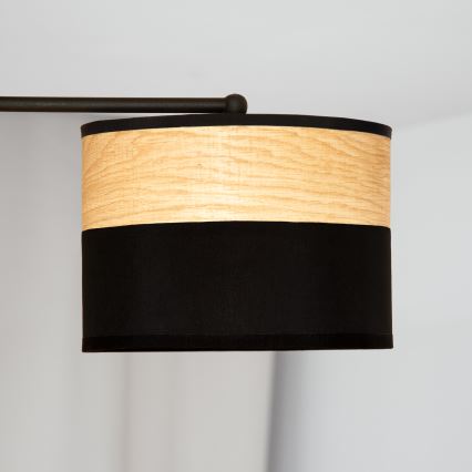 Prisadený luster ALBA 3xE27/15W/230V pr. 66 cm čierna/hnedá