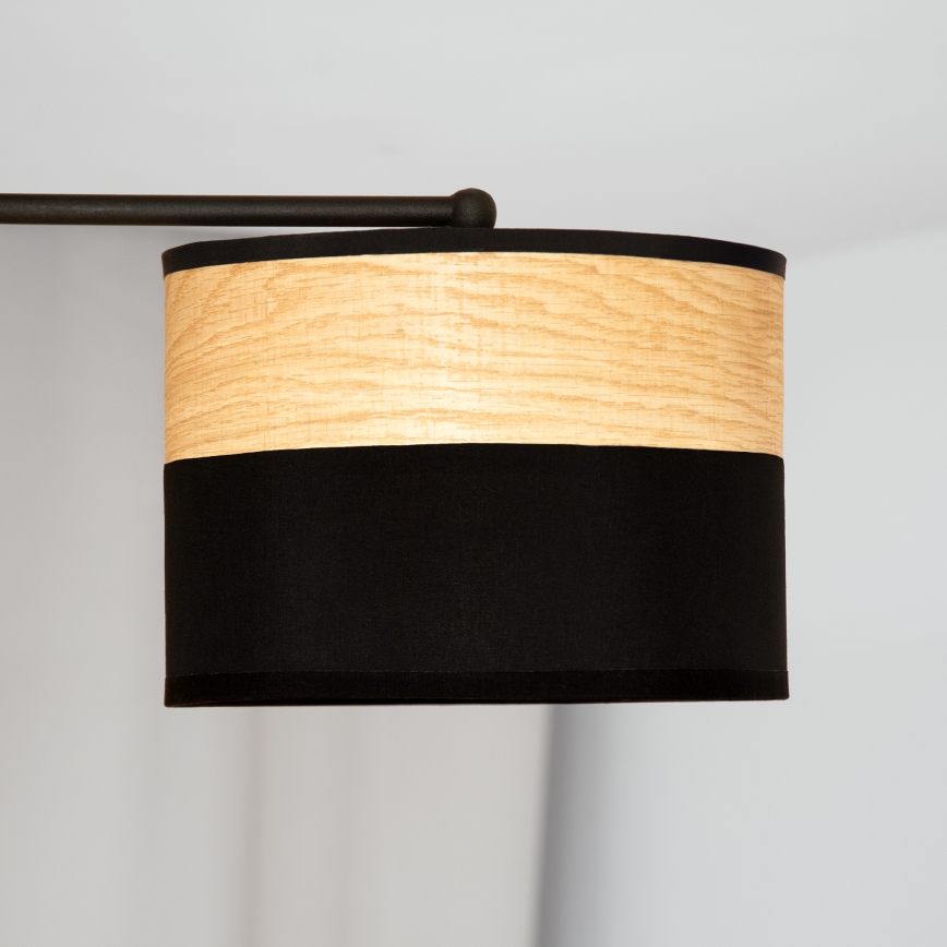 Prisadený luster ALBA 3xE27/15W/230V pr. 66 cm čierna/hnedá