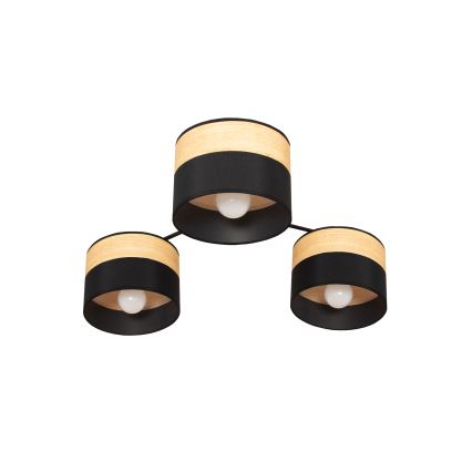 Prisadený luster ALBA 3xE27/15W/230V pr. 66 cm čierna/hnedá