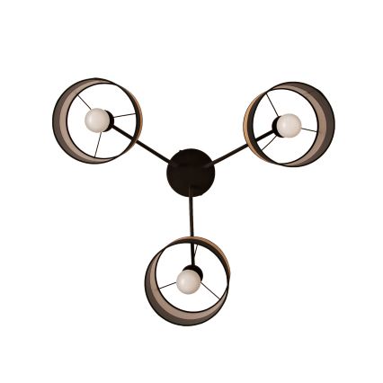 Prisadený luster ALBA 3xE27/15W/230V pr. 66 cm čierna/hnedá