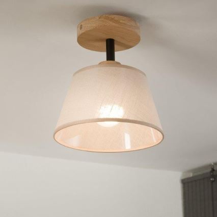 Prisadený luster ANTONIO 1xE14/60W/230V béžová/dub