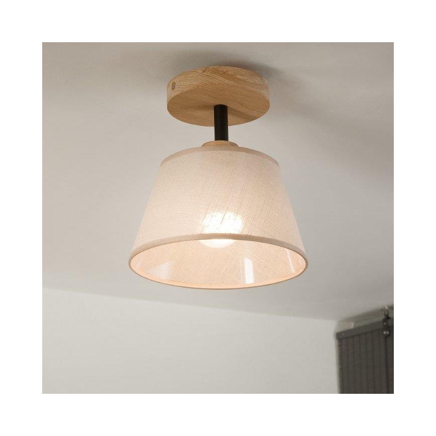 Prisadený luster ANTONIO 1xE14/60W/230V béžová/dub