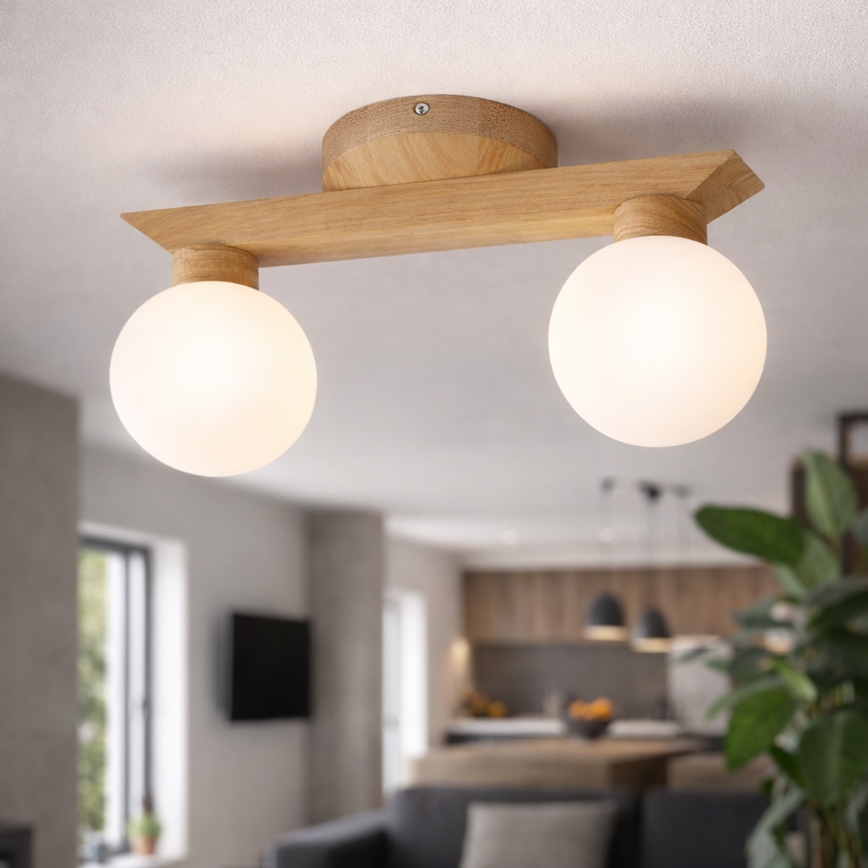 Prisadený luster ANTONIO 2xG9/5W/230V dub/biela