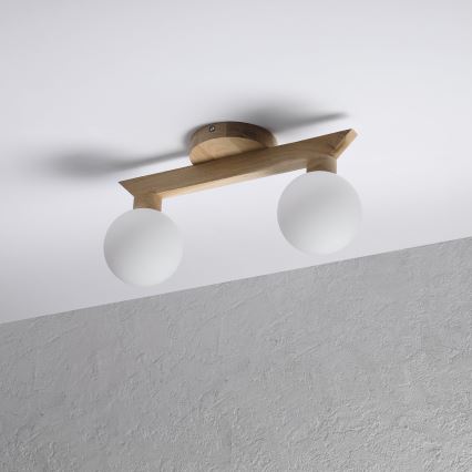 Prisadený luster ANTONIO 2xG9/5W/230V dub/biela